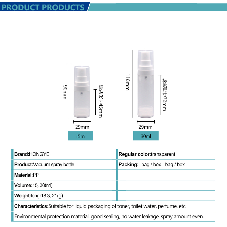 15 30ml PP Airless Spray Bottle view 2