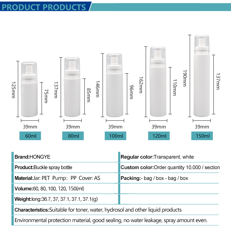 60 80 100 120 150ml PET Bayonet Spray Bottle view 3